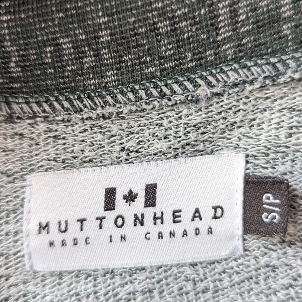 Muttonhead Green Long Sleeve Henley Hoodie Sweatshirt Size Small
